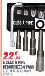 Brico Pro 5 clés à pipe debouchees 6 pans offre