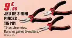 Brico Pro Jeu de 3 mini pinces 115 mm offre