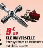 Brico Pro Clé universelle pour systèmes de fermetures standard offre