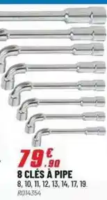 Brico Pro 8 clés à pipe offre