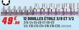 Brico Pro 12 douilles étoile 3/8 et 1/2 offre