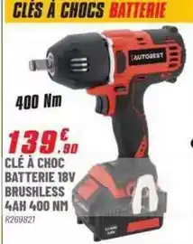 Brico Pro Autobest - clé à choc batterie 18v brushless 4ah 400 nm offre