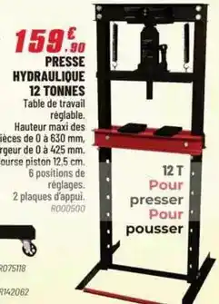 Brico Pro Presse hydraulique 12 tonnes offre