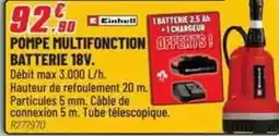 Brico Pro Einhell - pompe multifonction batterie 18v offre