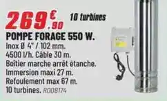 Brico Pro Pompe forage 550 w offre