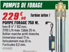 Brico Pro Pompe forage 750 w offre