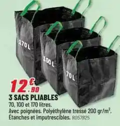 Brico Pro 3 sacs pliables offre