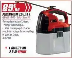 Brico Pro Pulvérisateur 7.5 l.18 v offre