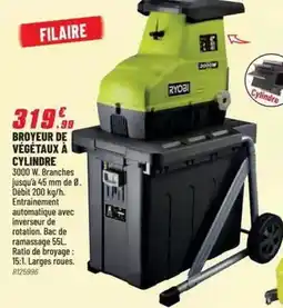 Brico Pro Ryobi - broyeur de végétaux a cylindre offre