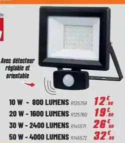 Brico Pro 10 w - 800 lumens 20 w-1600 lumens offre