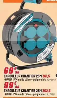 Brico Pro Bic - enrouleur chantier 25m 3g1,5 offre