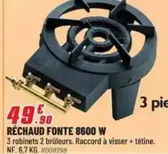 Brico Pro Réchaud fonte 8600 w offre