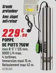 Brico Pro Pompe de puits 750w offre