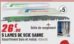 Brico Pro 5 lames de scie sabre offre
