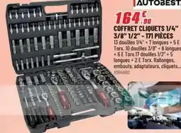 Brico Pro Autobest - coffret cliquets 1/4 3/8 1/2 -1711 pièces offre
