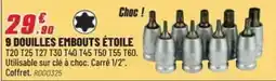 Brico Pro 9 douilles embouts étoile offre