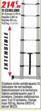 Brico Pro 13 échellons offre