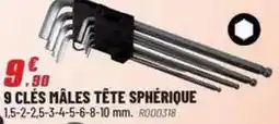 Brico Pro 9 clés males tête sphérique offre