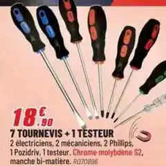 Brico Pro 7 tournevis + 1 testeur offre