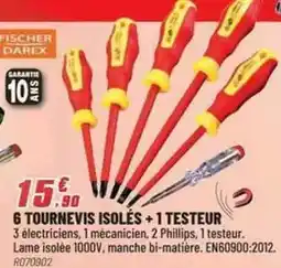 Brico Pro Fischer - 6 tournevis isolés + 1 testeur offre