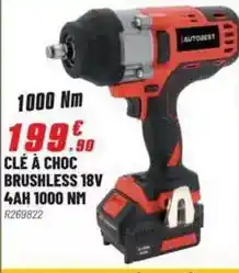 Brico Pro Clé à choc brushless 18v 4ah 1000 nm offre