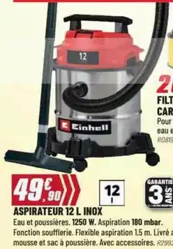 Brico Pro Einhell - aspirateur 12 l inox offre