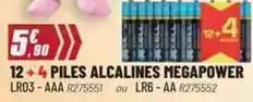 Brico Pro 12 + 4 piles alcalines megapower offre