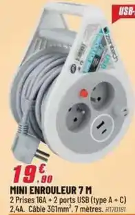 Brico Pro Zentech - mini enrouleur 7 m offre