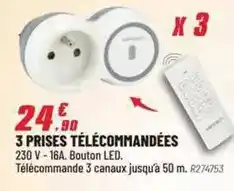 Brico Pro 3 prises telecommandées offre