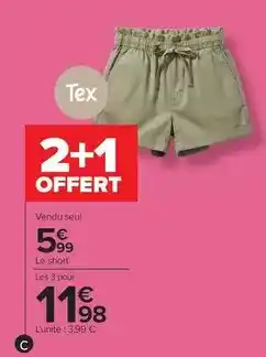 Carrefour Drive Tex - short offre
