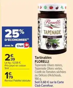 Carrefour Drive Florelli - tartinables offre