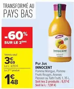 Carrefour Drive Innocent - pur jus offre