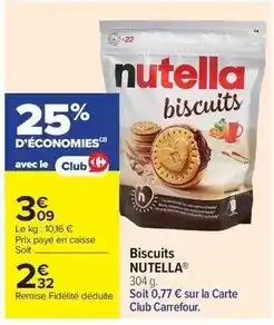 Carrefour Drive Nutella - biscuits offre