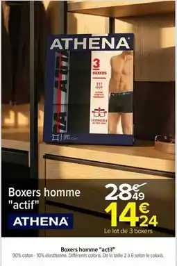 Carrefour Drive Athena - boxers homme actif offre