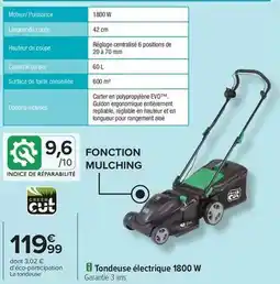 Carrefour Tondeuse électrique 1800 w offre