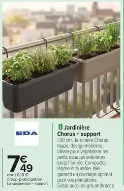 Carrefour Eda - jardinière chorus + support offre