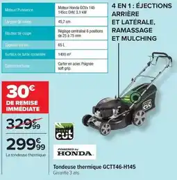 Carrefour Tondeuse thermique gctt46-h145 offre