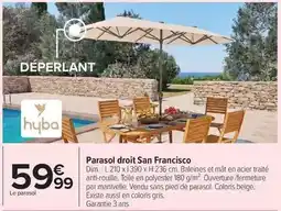 Carrefour Hyba - parasol droit san francisco offre
