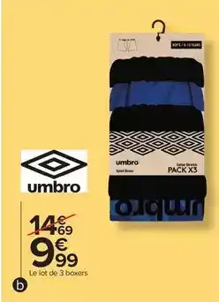 Carrefour Umbro - boxers homme offre