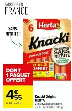 Carrefour Express Herta - knacki original offre