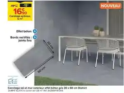 Castorama Carrelage sol et mur extérieur effect béton gris district offre