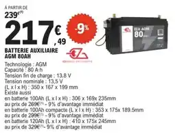 E.Leclerc L'Auto Batterie auxiliaire agm 80ah offre
