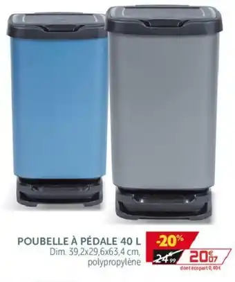 Gifi Poubelle à pédale 40 L offre