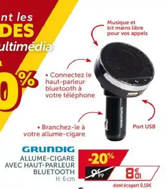 Gifi Allume-cigare avec haut-parleur bluetooth offre