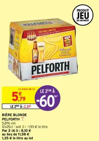 Intermarché Bière blonde pelforth offre