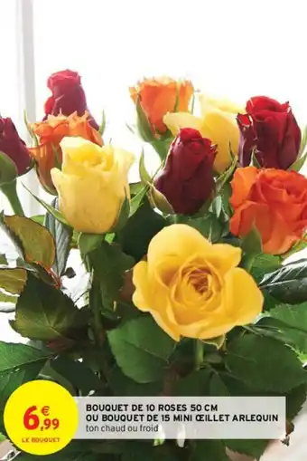 Intermarché Bouquet de 10 roes 50 cm offre