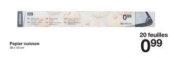 Zeeman Papier cuisson offre