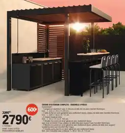 E.Leclerc Brico CUISINE D'EXTÉRIEUR COMPLÈTE ENSEMBLE 9 PIÈCES offre