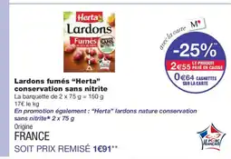 Monoprix HERTA Lardons fumés conservation sans nitrite offre