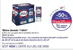 Monoprix 1664 Bière blonde offre